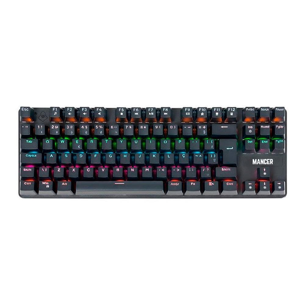 Teclado Mecanico Mancer Shade MK3, Rainbow, Switch Huano Vermelho, Preto, MCR-SHM3-RBW01RD