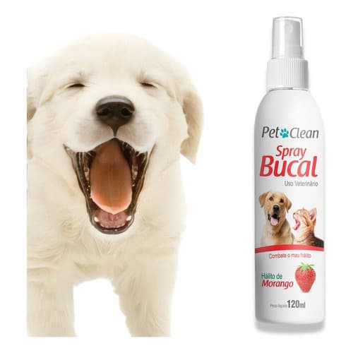 Spray Bucal Mau Hálito Para Cachorro Gato cães anti tártaro limpa dentes Pet Clean 120 Ml