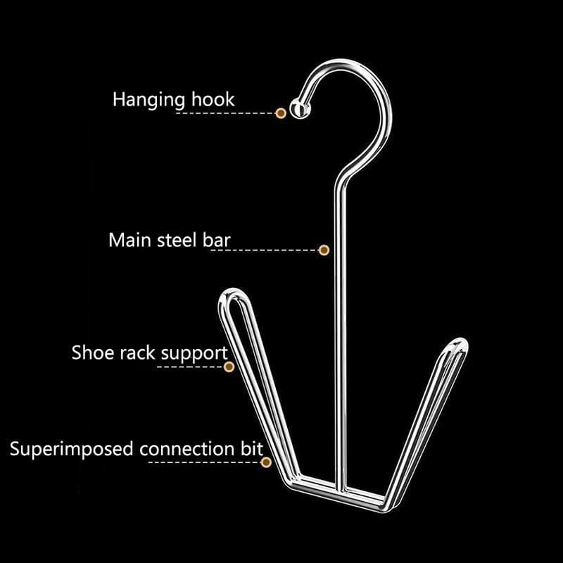 RGN 2/5 Pçs Cabides De Sapato De Aço Inoxidável Caixa De Armazenamento De Metal Economia De Espaço Com Ganchos De Armári