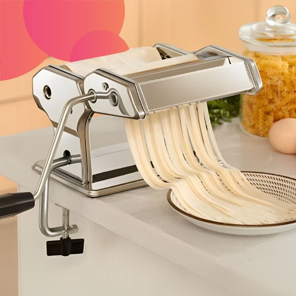 Máquina de Macarrão Caseiro Massas Talharim Ravióli Com Cortador Massa Macarrão Artesanal