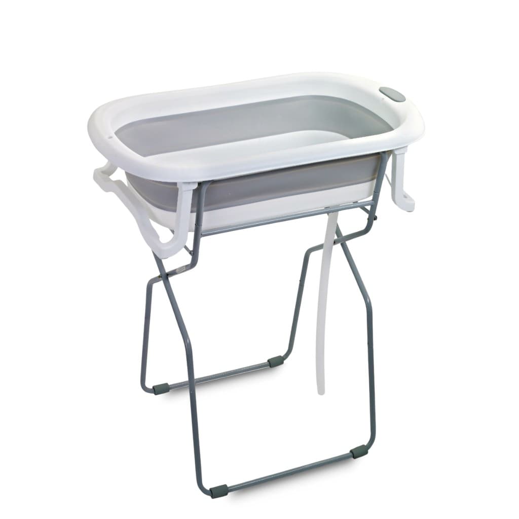 Banheira Bebe Com Suporte Lift Branco Dobrável Portatil Recem Nascido Banho - Maxi Baby
