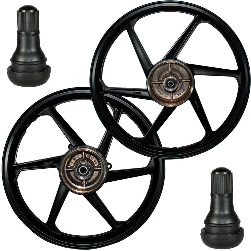 Par rodas  alumínio jante liga leve freio a tambor NXR125 NXR 150 NXR160 Bros com bico e rolamentos