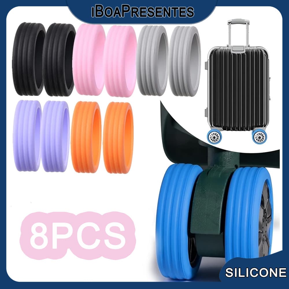 Kit 8 Peças Capa Protetora Silenciosa Para Rodas De Bagagem Alta Quantidade