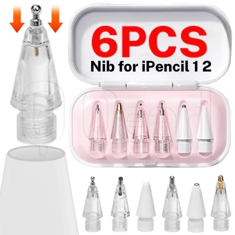 Conjunto De Pontas De Substituição De 4/6 Unidades Para Apple Pencil-Acessórios De Ponta De Caneta De Toque Universal-So