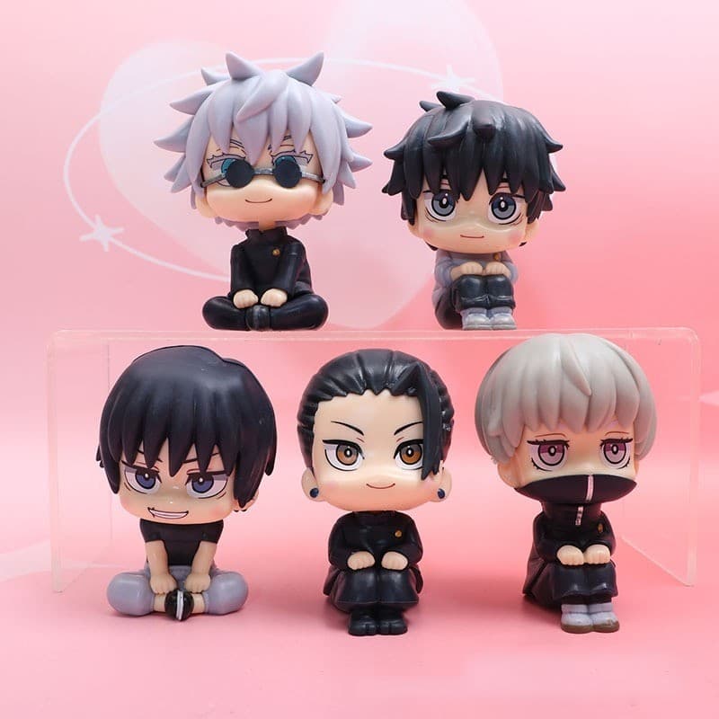 Anime Kawaii Fushiguro Lookup Ryomen Sukuna Brinquedo Gojo Jujutsu Kaisen Mini Figuras Geto Suguru Figura Sentada PVC Co
