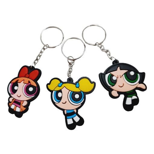3 Chaveiros Emborrachado Meninas Super Poderosas Lembrancinha