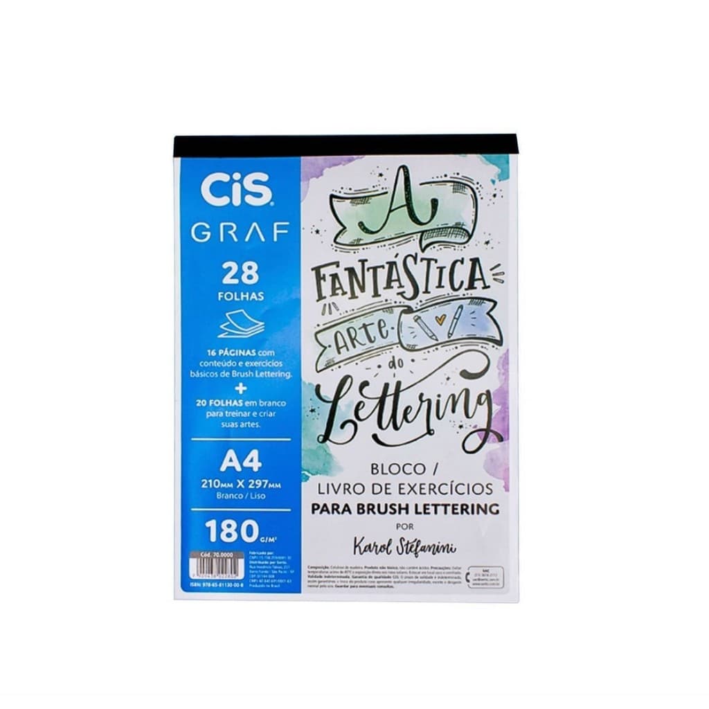 Bloco Lettering A4 180g/m² c/ 28fls CIS