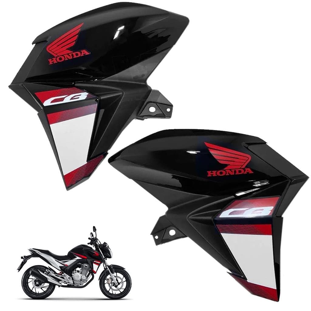 Aba do Tanque completo Cb 250 Twister 2017 Preto Adesivada