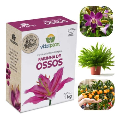 Fertilizante Adubo Mineral Organico Farinha De Ossos Vitaplan Mais Vitalidade Para Suas Plantas