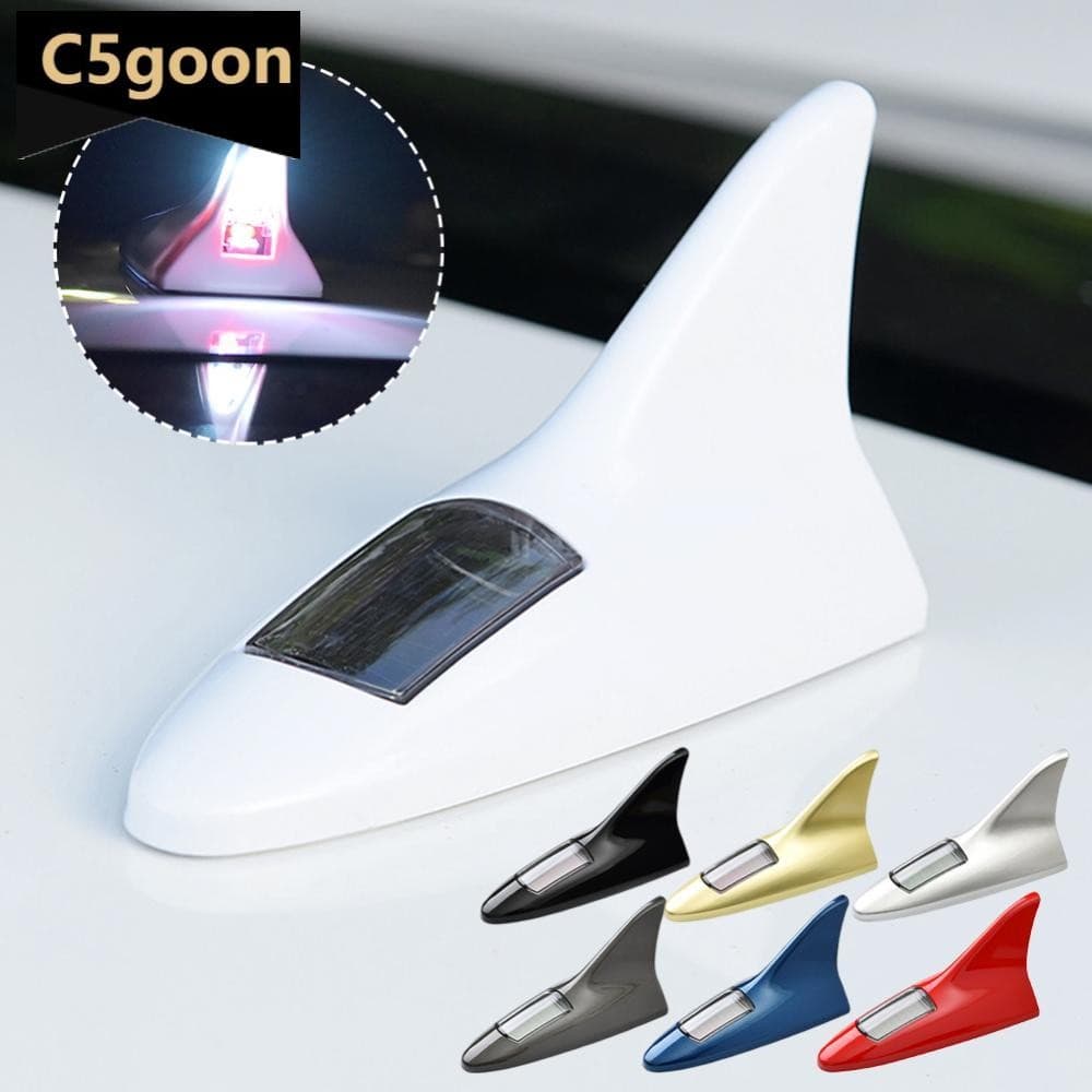 C5GOON Carro Energia Solar Antena De Barbatana De Tubarão LED Luzes Traseiras De Advertência 8 Telhado Automático Decora