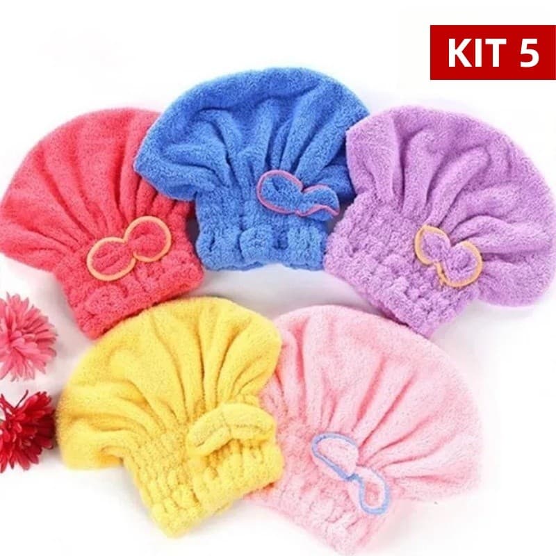 Touca para seca cabelo Mágica Touca de Banho Absorvente Toalha de Microfibra