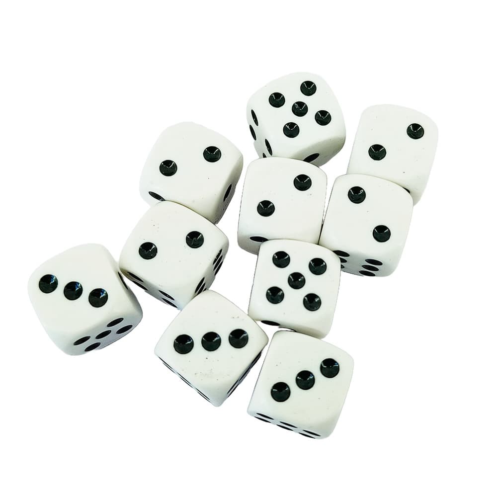 Kit de Dados 6 Lados 16mm Jogos de Tabuleiro Bingo Eventos 10 20 Unidades Material Resistente