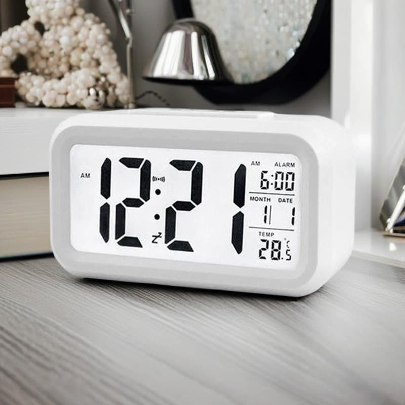 Relógio Digital Despertador Mesa Cabeceira Alarme Led Temperatura Data Calendário