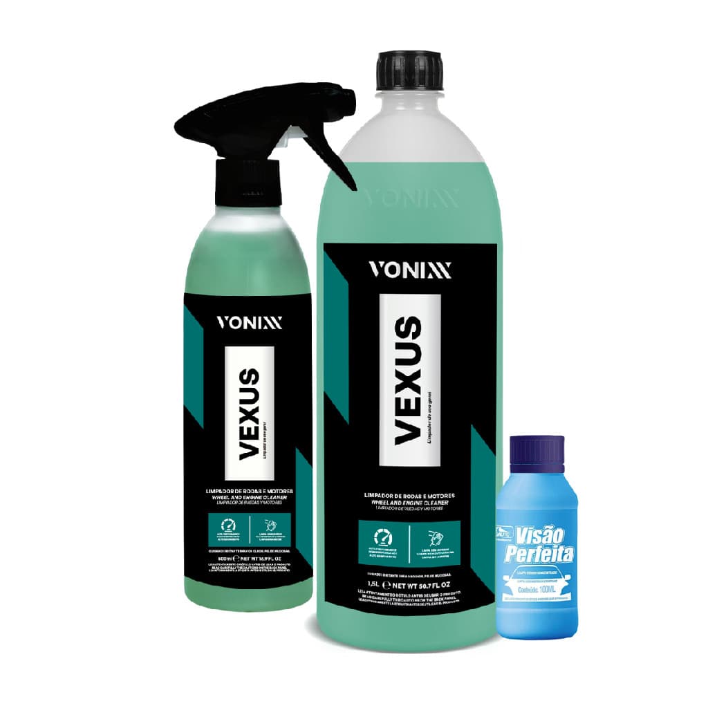 Kit Limpador Rodas Motor Automotivo Vonixx + Refil 1,5L