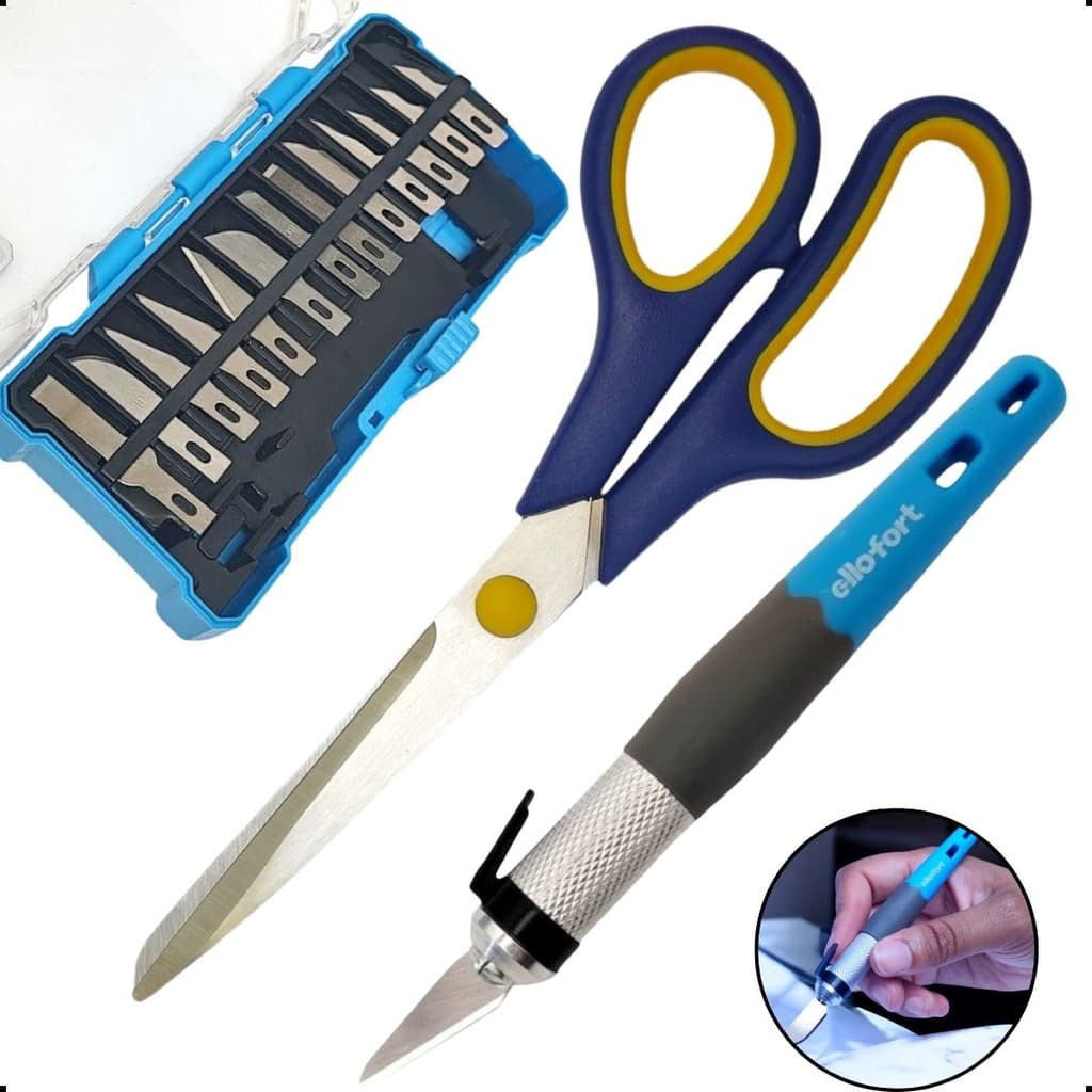 Estilete De Precisao Corte Tipo Bisturi Aero Modelismo Artesanato Tesoura 4 Polegada Profissional