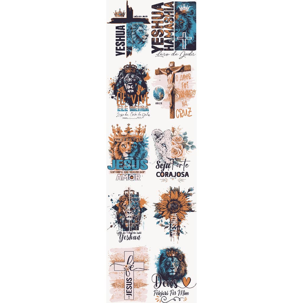 DTF Impressão Prontos Estampas Para Camisetas Para Qualquer Tecidos IMAGENS RELIGIOSAS PREMIUM 1 METRO ENVIO RAPIDO