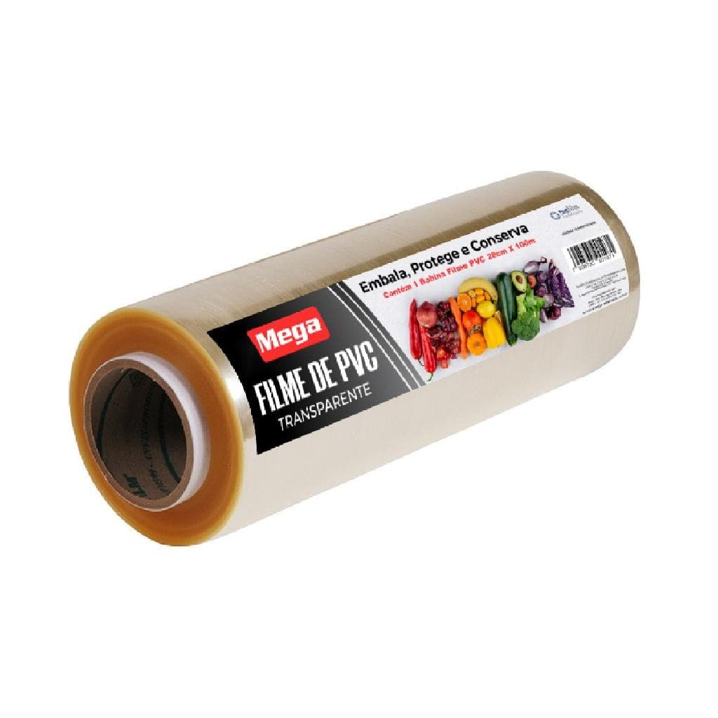 Filme Pvc Plastico 28cm X 100m Rolo Bobina P/ Embalagem Mega