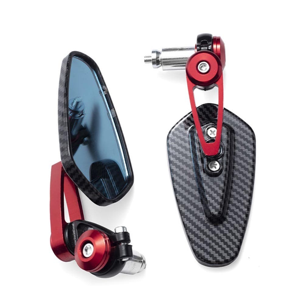 Espelho Retrovisor Da Motocicleta Padrão De Fibra Carbono Guiador Modificado Invertido Traseiro Acessórios Moto 2022 Nov
