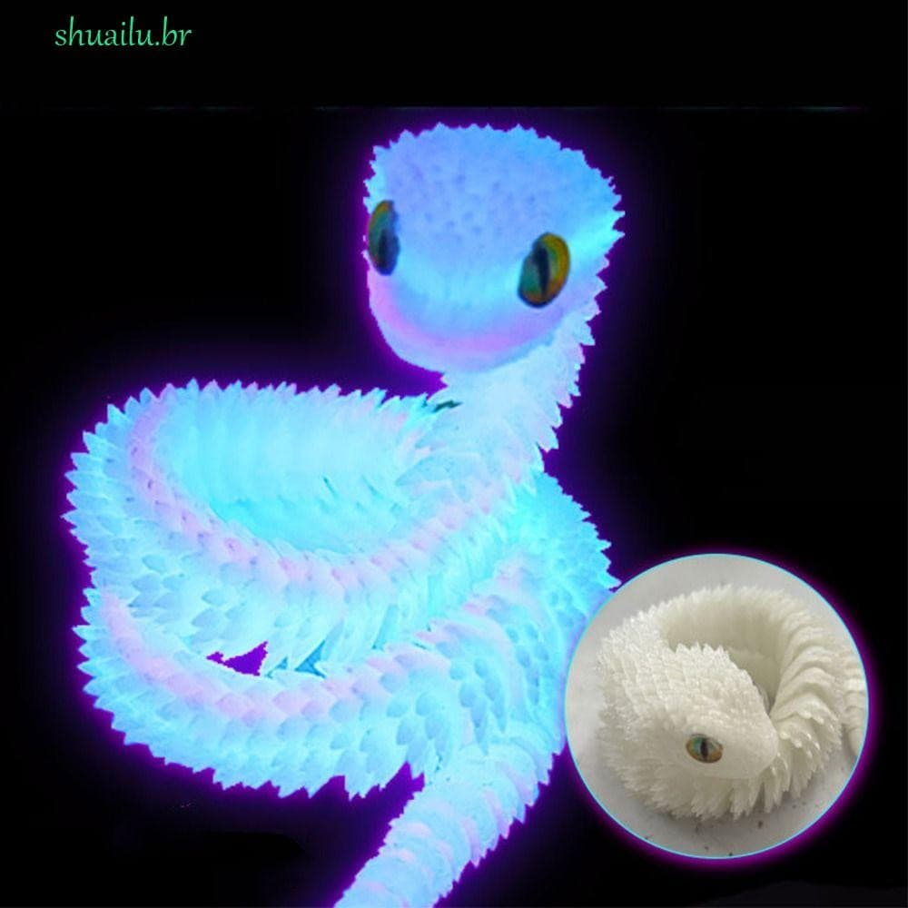 Ornamento De Cobra Luminosa SHUAILU , Modelo De Simulação De Animal Realista Que Brilha No Escuro , Impressa Em 3D PLA