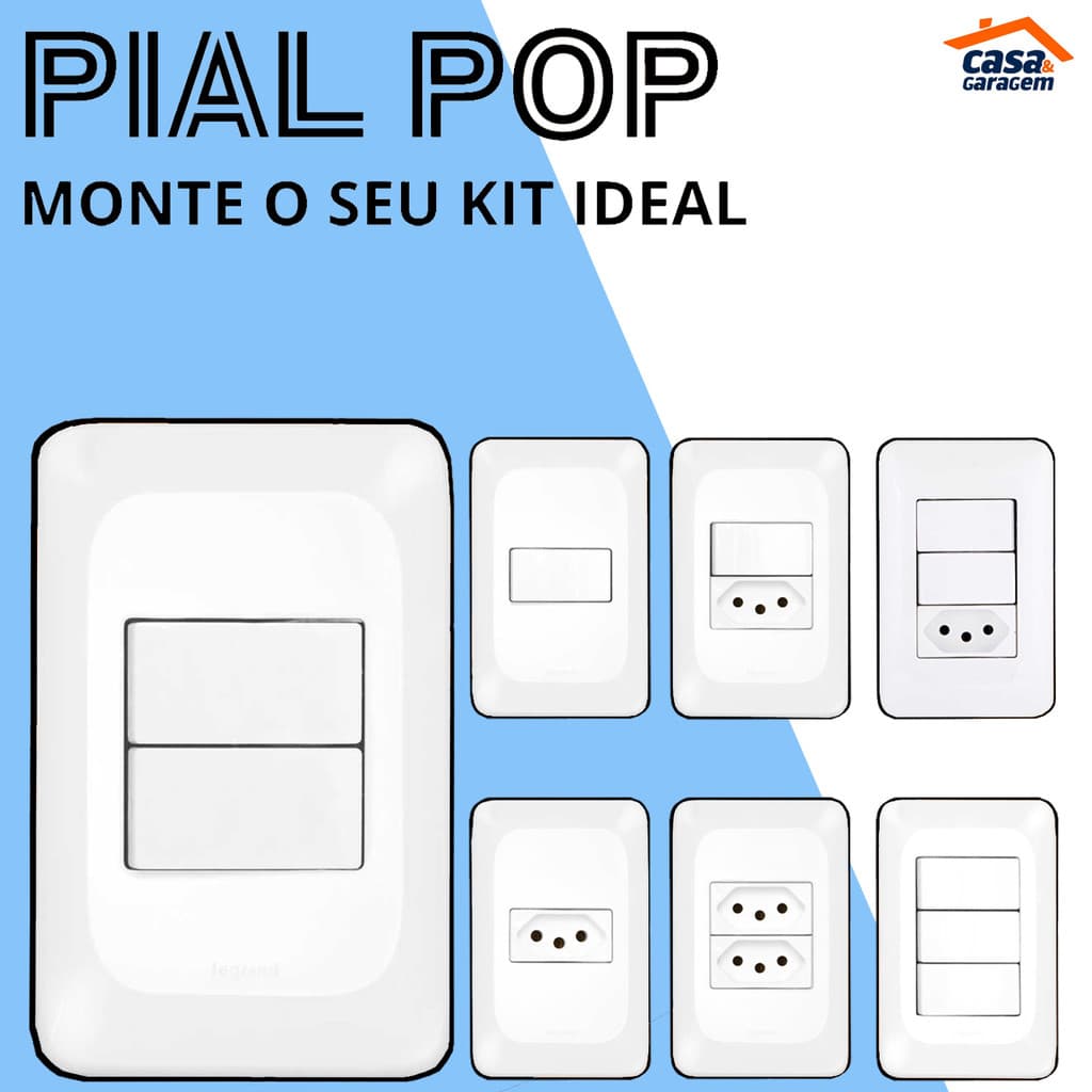Tomadas Interruptores Pial Pop - Monte seu Kit