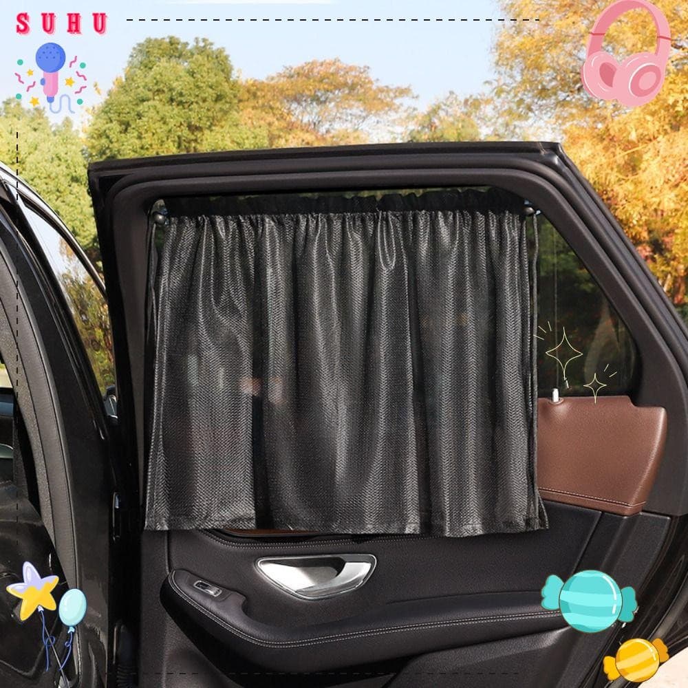 Cortina Com Ventosa SUHU , Janela Lateral Universal Para Crianças , Bebês , De Carro , Proteção Contra O Sol , Preta