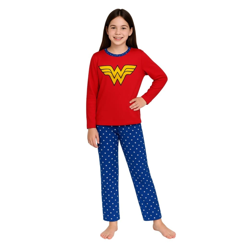 Pijama Juvenil Longo Inverno Estampado Personagem Feminino