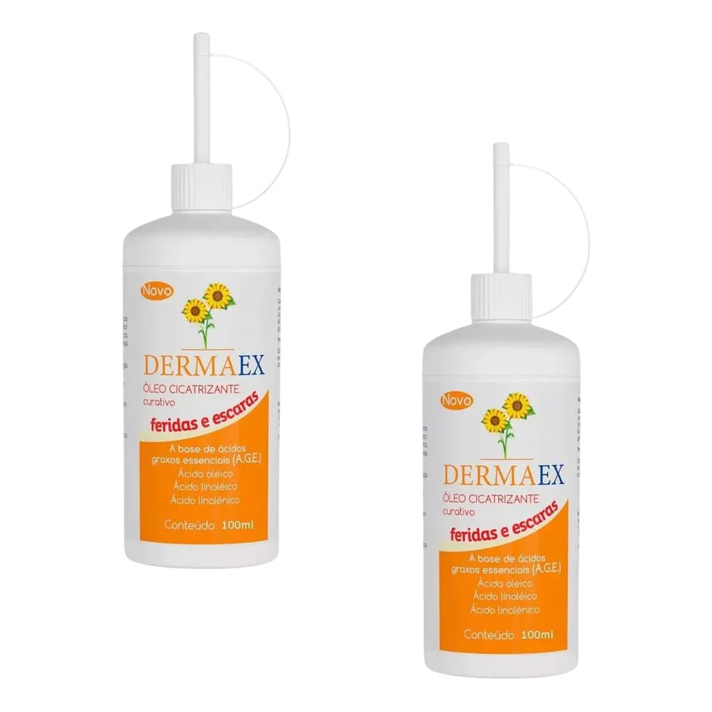 Kit 2x Óleo De Girassol Dermaex Age Escaras Feridas 100ml
