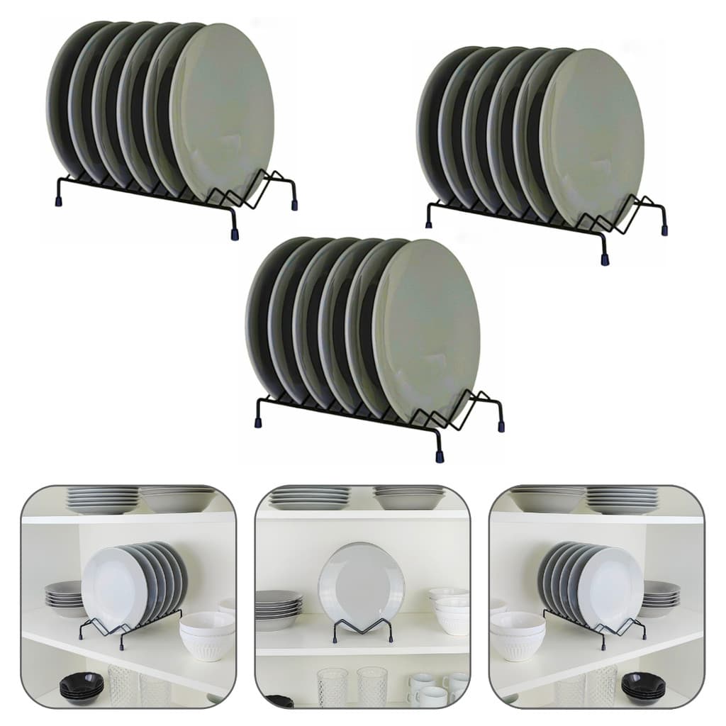 Kit 3 Organizador Vertical Armario Cozinha Suporte Pratos