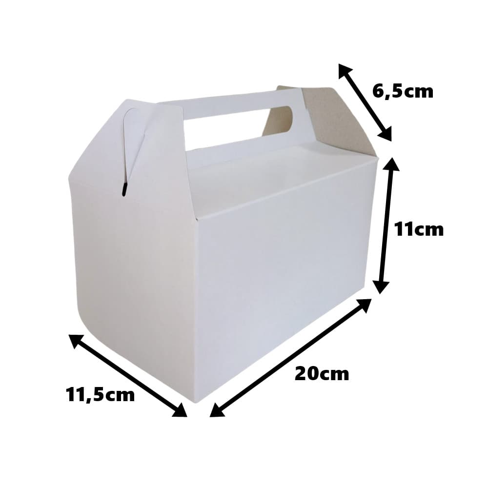 10 Caixas Maleta Branca Para Lembrancinha, Delivery, Kit Lanche, Presente, Doces