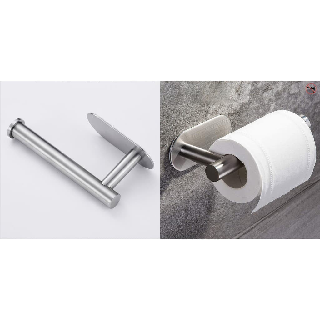 Porta Papel Higiênico Suporte Auto Adesivo Aço Inox Cromado Para Parede Banheiro LR-0046/a
