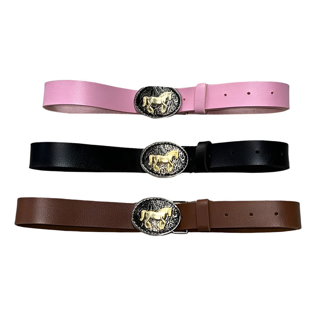 Cinto Infantil Country Menina Boiadeira Fivela Cavalo Moda Feminina Mini Diva