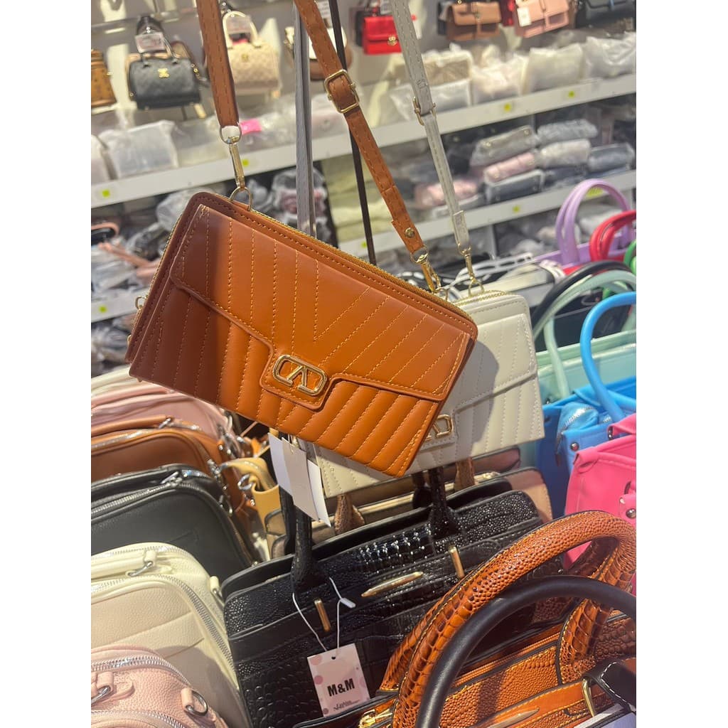 Carteira Feminina Transversal Couro PU 3 Camadas - Porta Celular e Cartões