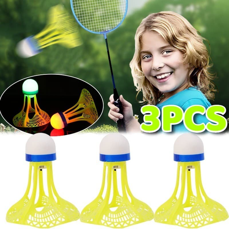 Peteca Emissora De Escuro Noturno-Badminton À Prova De Vento Ao Ar Livre Iluminado Por LED-Acessórios De Treinamento De 