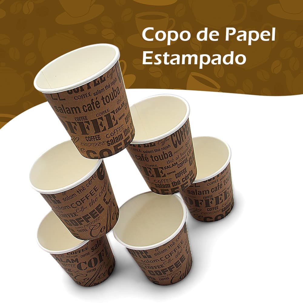 Copo De Papel Descartável Café Com 180ml Prático Seguro 40 Unidades Silver Festas Coffee Break