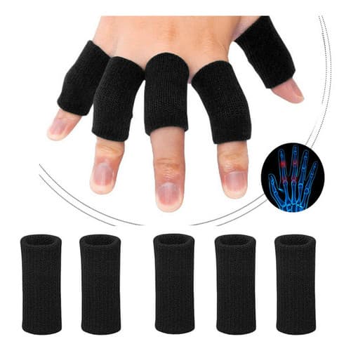 Elástico  Protetora De Dedos Preto Ajustável Basquete Vôlei