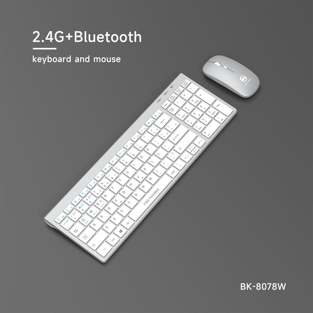Kit Teclado Mouse Sem Fio Sem Fio 2.4g Recarregável Bateria Wireless DW-8078 Bluetooth Computadores