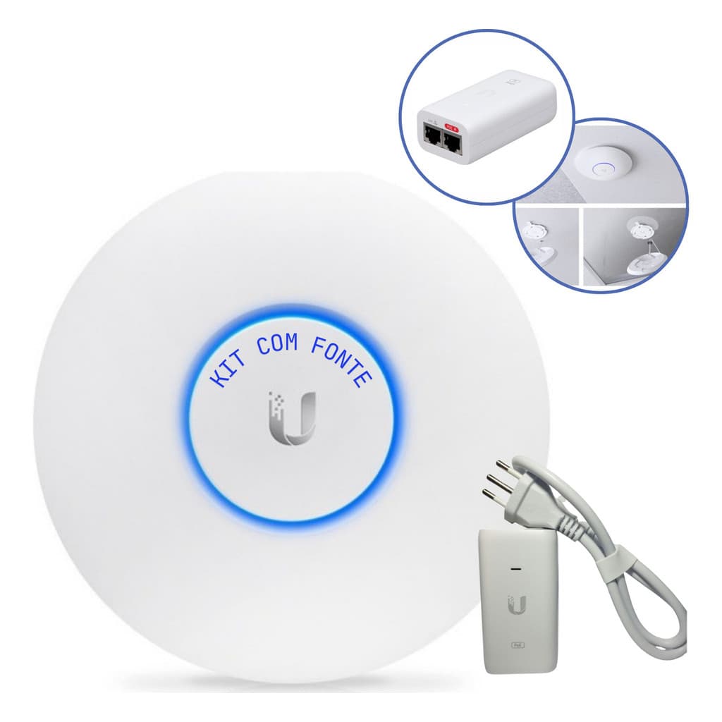 Wifi Access Point Ubiquiti U6+ Unifi  + Fonte Poe Original