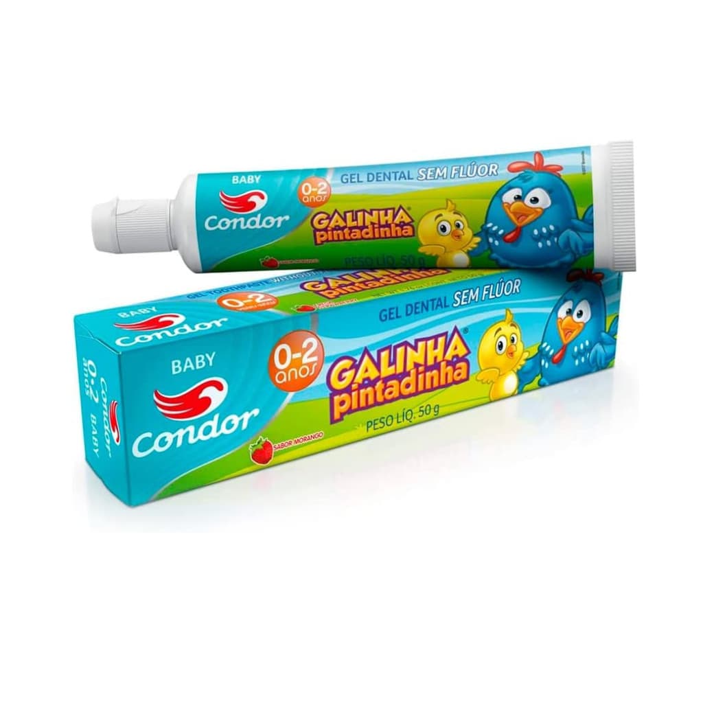 Gel Dental Infantil Sem Flúor Galinha Pintadinha Sabor Morango 50G