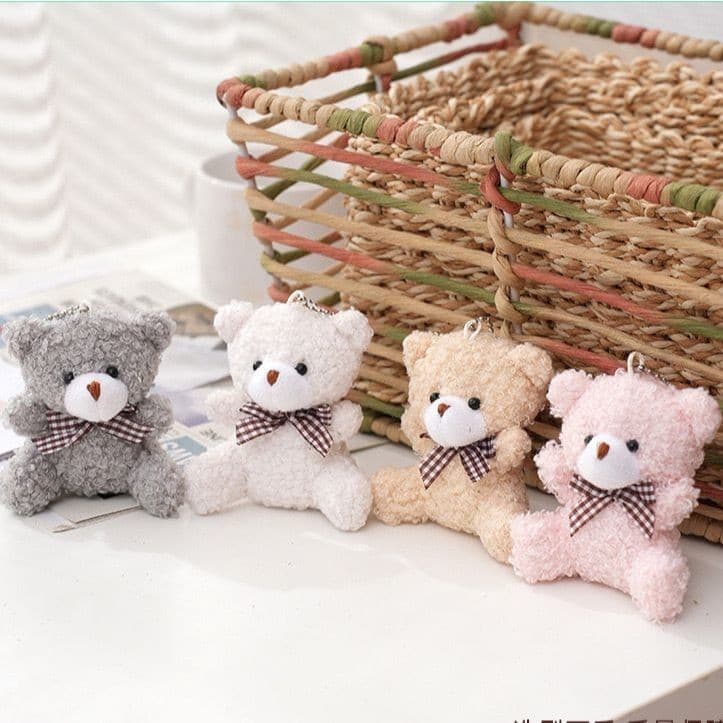 kit 12 Desenho Animado Urso De Pelúcia Chaveiro Com Pingente para Bolsa Boneca Brinquedo De PelúCia