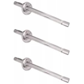 Kit 3 Cano Chuveiro Braço Haste Tubo Para Chuveiro 40cm Alumínio Polido