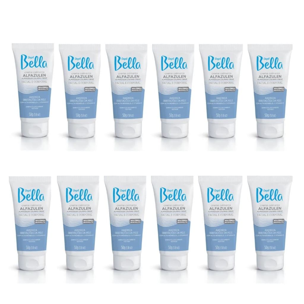 kit 12 Cremes  Calmante Alfazulen Depil Bella 50G