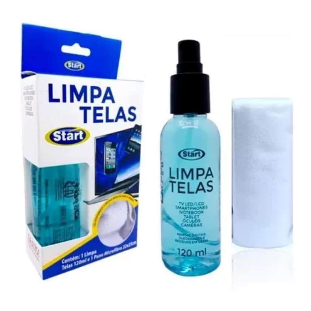 Limpa Telas Start 120ml + Pano Microfibra Produto Eficiente