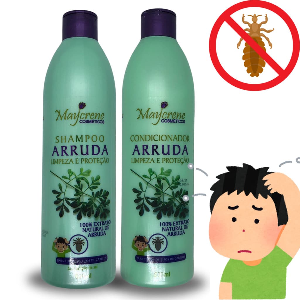 Kit Arruda 2x500ml Elimina Piolho em Crianças - Shampoo + Condicionador Natural