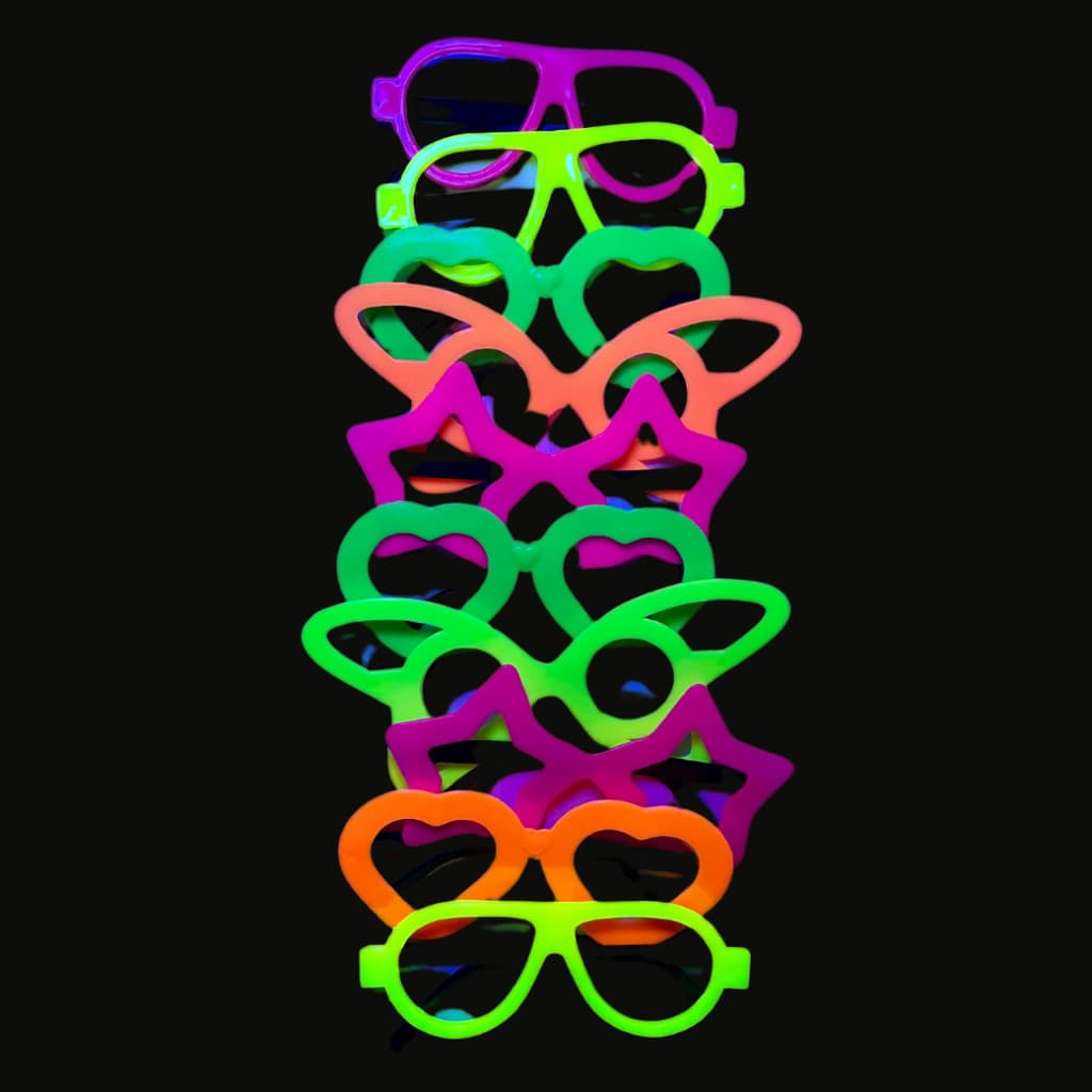 Kit 10/20/30 Unidades Óculos Festa Balada Neon Brilha na Luz Negra