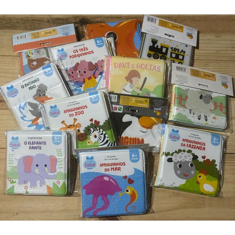 Livros de Banho Vários Modelos À Prova D'Água l Amiguinhos da Fazenda I Jesus I Mamães e Filhotes