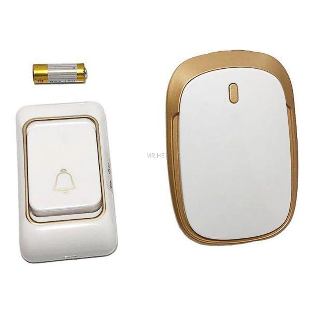 Campainha Externa Sem Fio Com Alcance De Ate 100 M Dourado Preto Azul Claro Fácil instalação sem fios YB