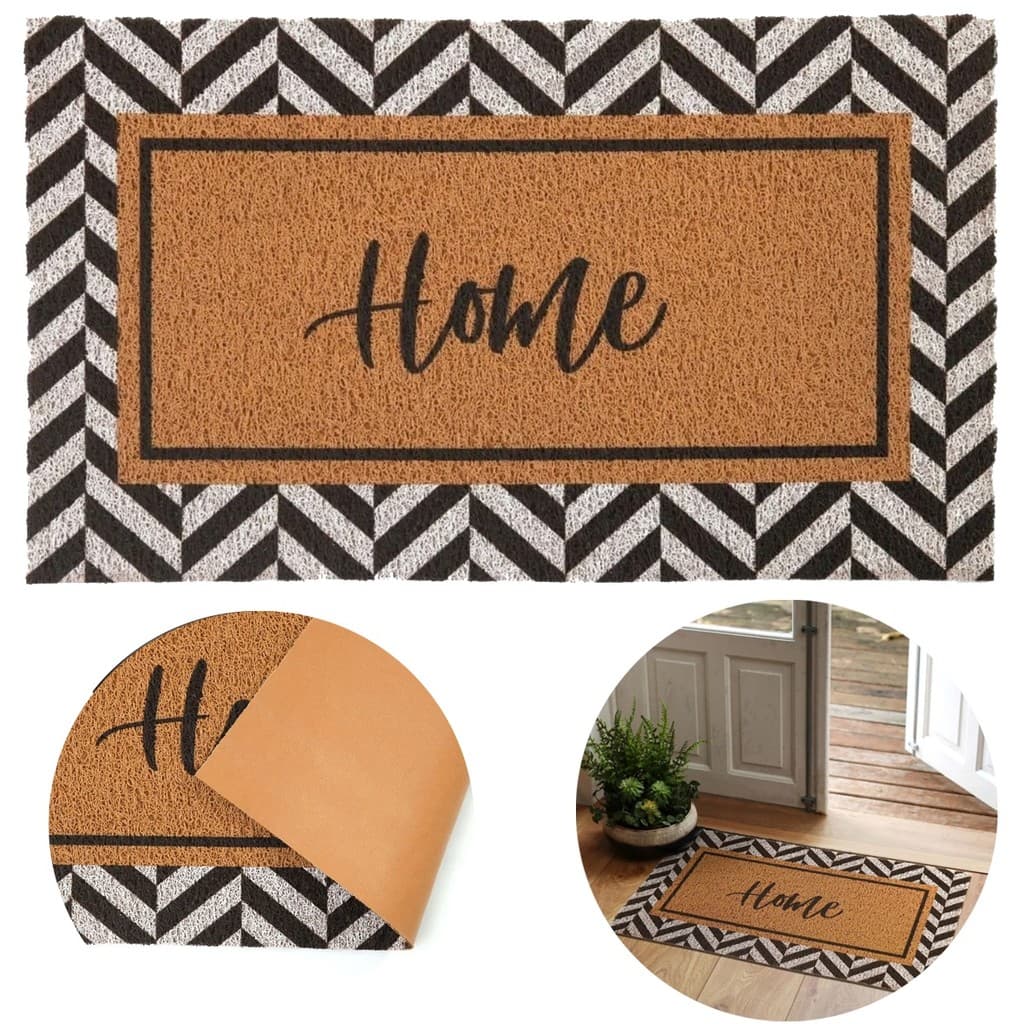 Tapete Entrada Home Residencial Vinil Moldura Kapazi 40x75 Antiderrapante Lavável Capacho Seguro e Prático