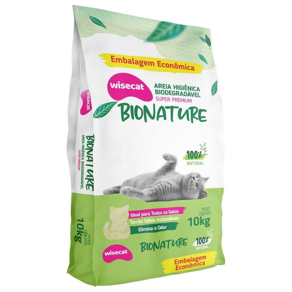 Areia De Mandioca Para Gatos Biodegradável Wisecat 10kg