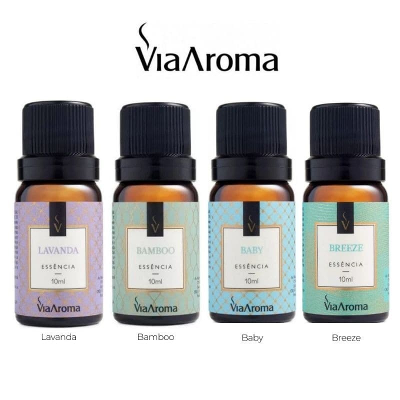4 Essência 10 ML Via Aroma para Aromatizador e Difusor Elétrico de Ambiente