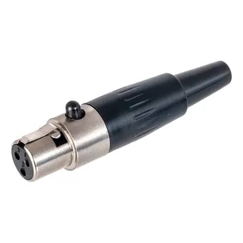 Conector Plug Mini Xlr Fêmea 3 Pinos Ag3f